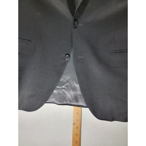Peter Millar Aqua Nanoluxe Black Wool Sport Coat Suit Jacket Blazer - 42S - Picture 6 of 11